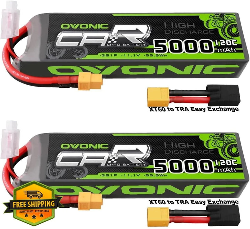 OVONIC 3S LiPo Battery 11.1V 5000mAh 120C XT60 TRA