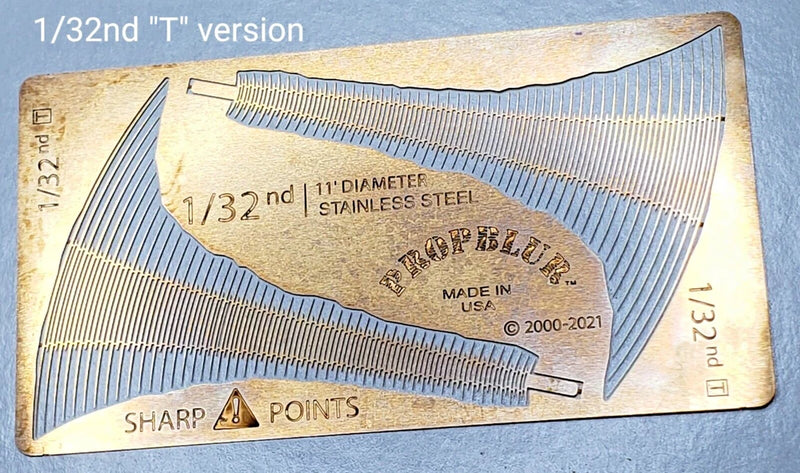 1/32nd Scale Off-Hub PropBlur Propeller Blades Phosphor Bronze - model airplanes