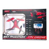 SYMA Sky Phantom FPV Drone 4 CH Remote Control Drone RED, Phone Not Included
