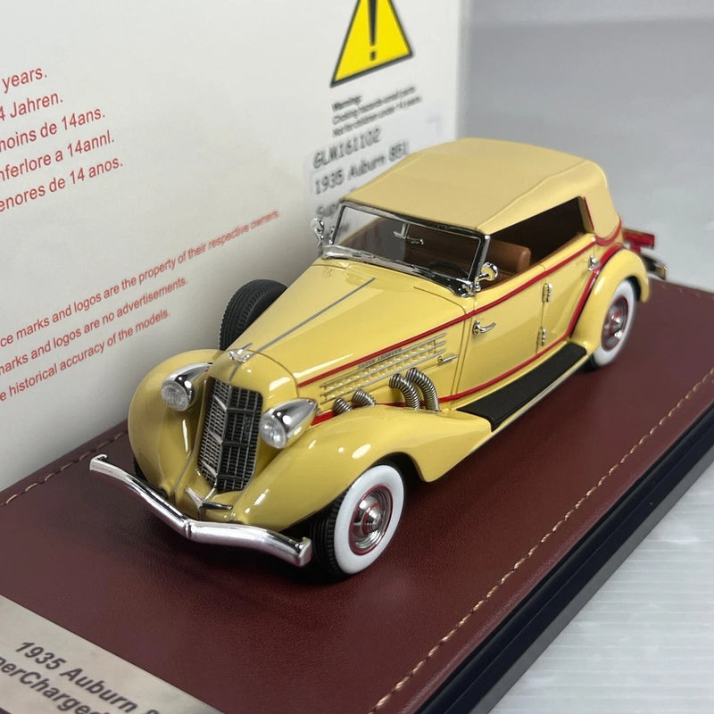 1/43 GLM Stamp 1935 Auburn 851 SuperCharged Phaeton Close Roof Yellow GLM161102