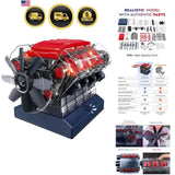 V8 Engine Model Kit Build Your Own Working Mini Engine STEM Educational Battery