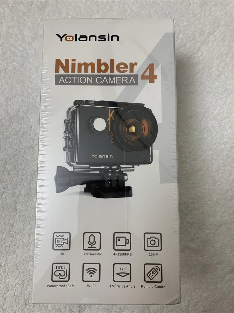 Nimbler 4 Action Camera 4K 60FPS 20MP WiFi 40M Waterproof Underwater NEW