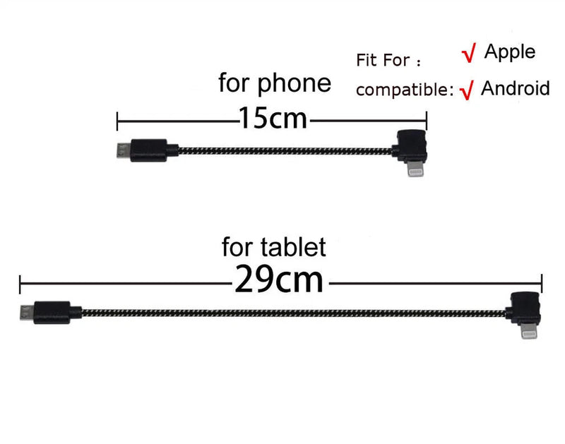 nylon usb data cable for DJI spark Drone transmitter connects Phone & Tablet FPV