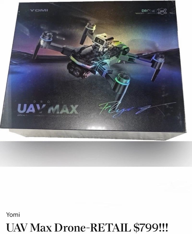 Sealed YOMI UAV Max drone retail box with printed drone artwork