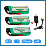 3pcs 11.1v 800mah 20c 3s Lipo Battery Helicopter Ek1-0188 Lama E020 For Rc Truck