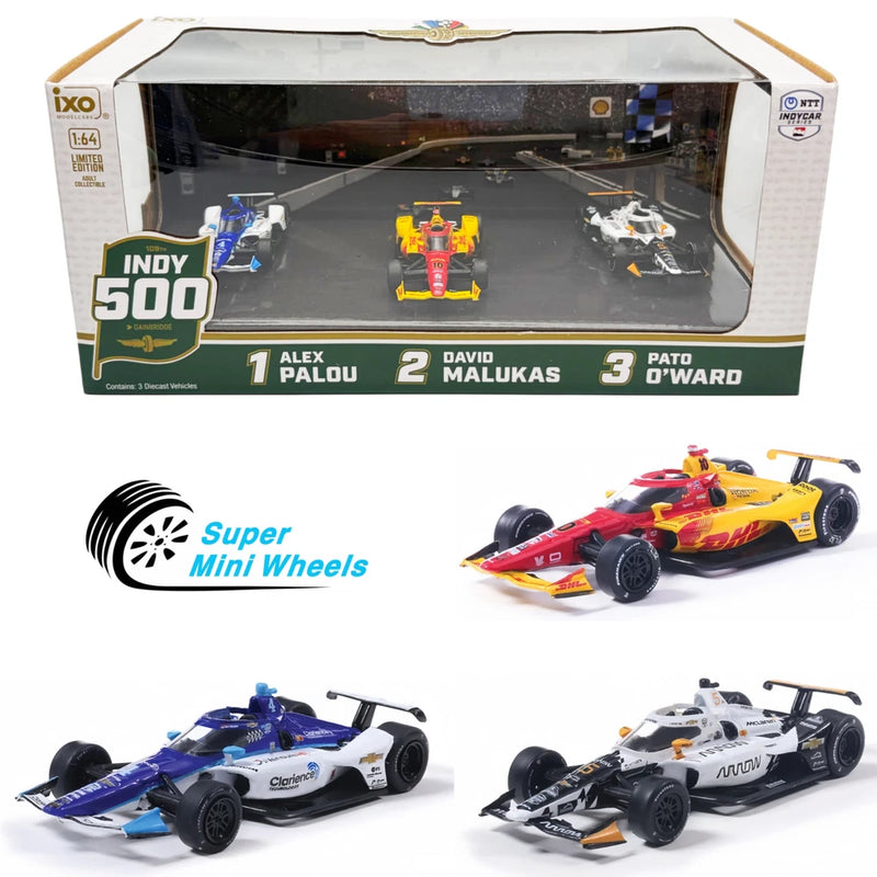 IXO Models 1:64 2025 Indianapolis 500 Victory Row Collector's Set 1rd 2rd & 3rd