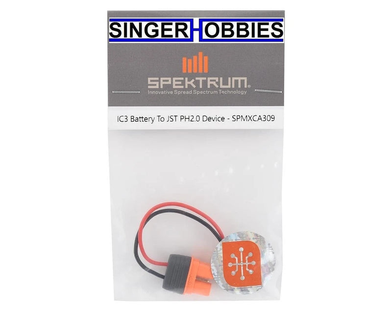 IC3 battery to JST PH2.0 device harness with circuit board and orange/gray wires