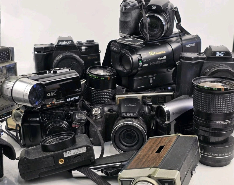 Vintage Camera Camcorder Parts Lot Canon Sony Fujifilm Samsung GE Untested AS IS