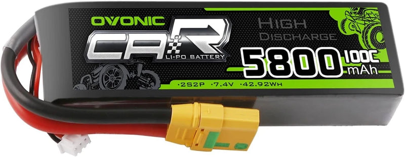 7.4V 100C 5800mAh 2S2P Lipo Battery with XT90 S Plug for RC Car Boat Truck