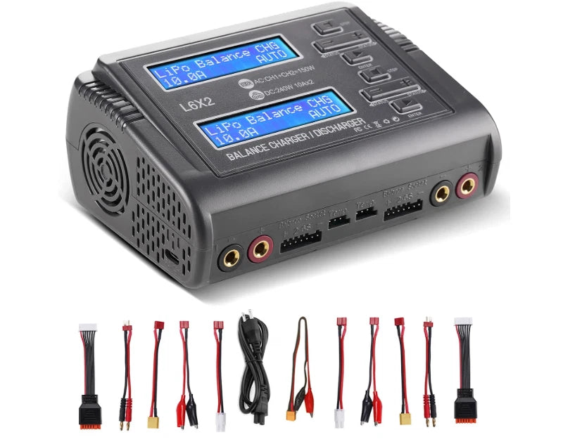 LiPo Battery Charger Dual RC Charger Discharger 240W 10A for PB Smart Batteries Battery