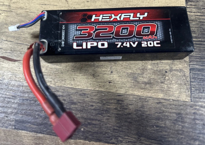 HEXFLY 7.4V 20C 3200MAH XT60 CONNECTOR HARDCASE Battery