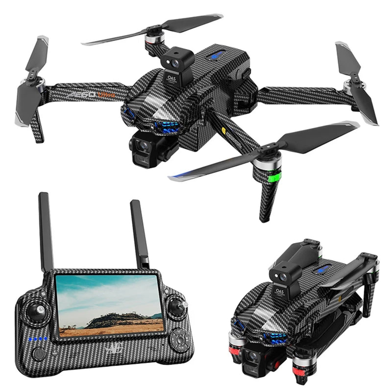 AE60 Ultra 4K quadcopter drone with camera, 3-axis gimbal, and remote controller