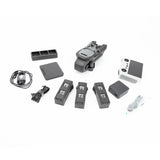 Foldable drone and controller with multiple batteries and charging cables, Fly More set