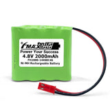 Green Ni-MH rechargeable battery pack with red/black wires and connector