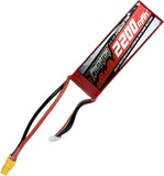 Red 11.1V 3S LiPo RC battery pack with yellow XT connector and black balance leads