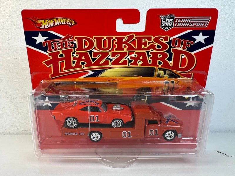 Hot Wheels Custom Dukes Hazzard General Lee Dodge Charger Team Transport Truck