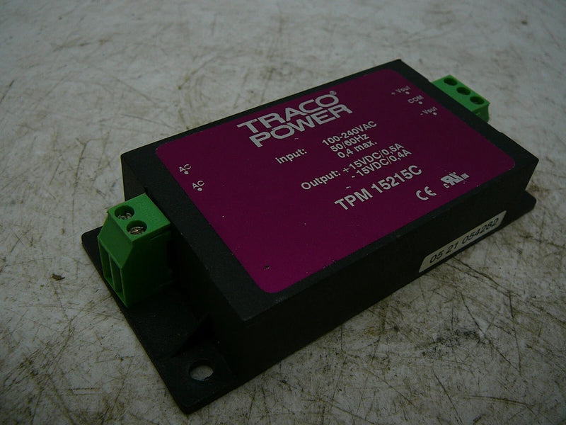 LOT OF 2 TRACO POWER TPM 15215C POWER CONVERTER INPUT 100-240 VAC OUTPUT