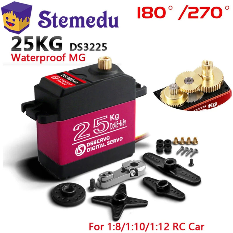 IP66 Digital Servo DS3225 25KG 180/270Degree Baja for 1/8 1/10 1/12 Scale RC Car