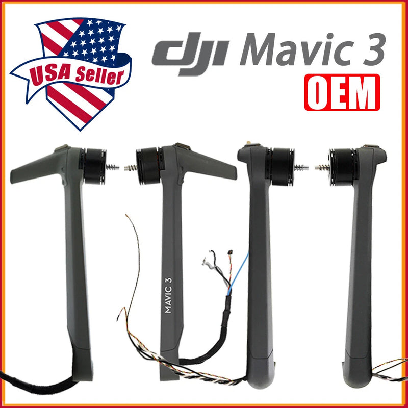DJI Mavic 3 drone front/rear arm shell bracket cover set with motor, black