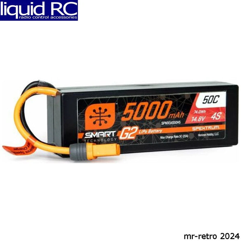 Spektrum X54S50H5 5000mah 4s 14.8v Smart G2 LiPo 50c Hard Case; Ic5