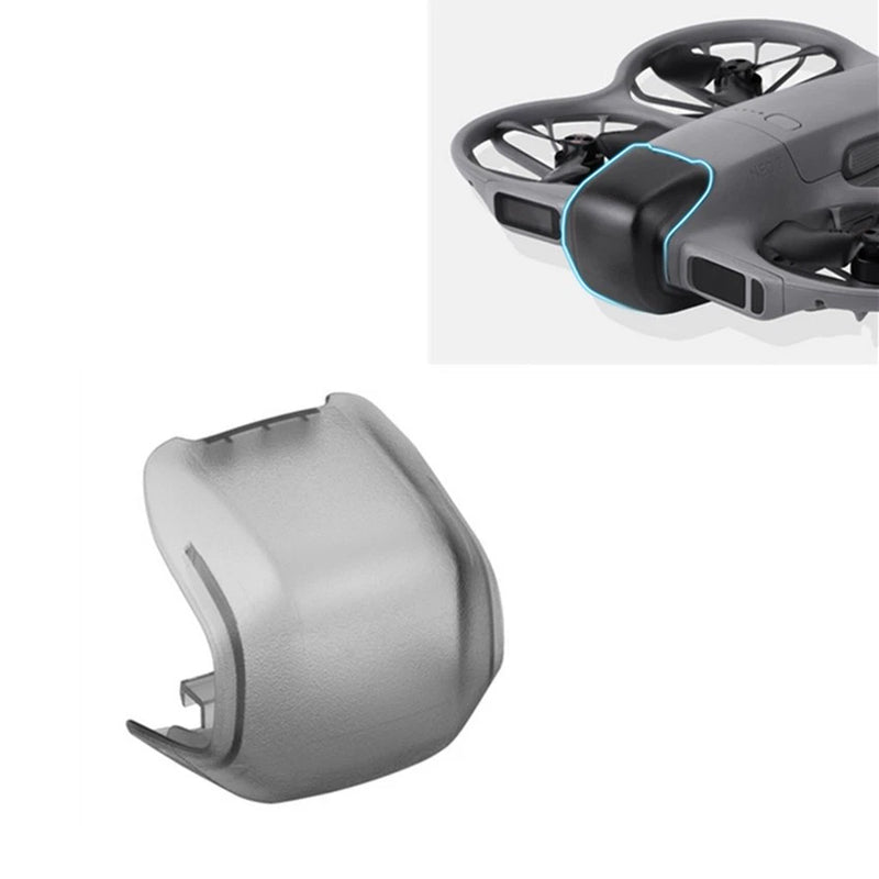 Drone lens cap cover with clip, light gray protective shell