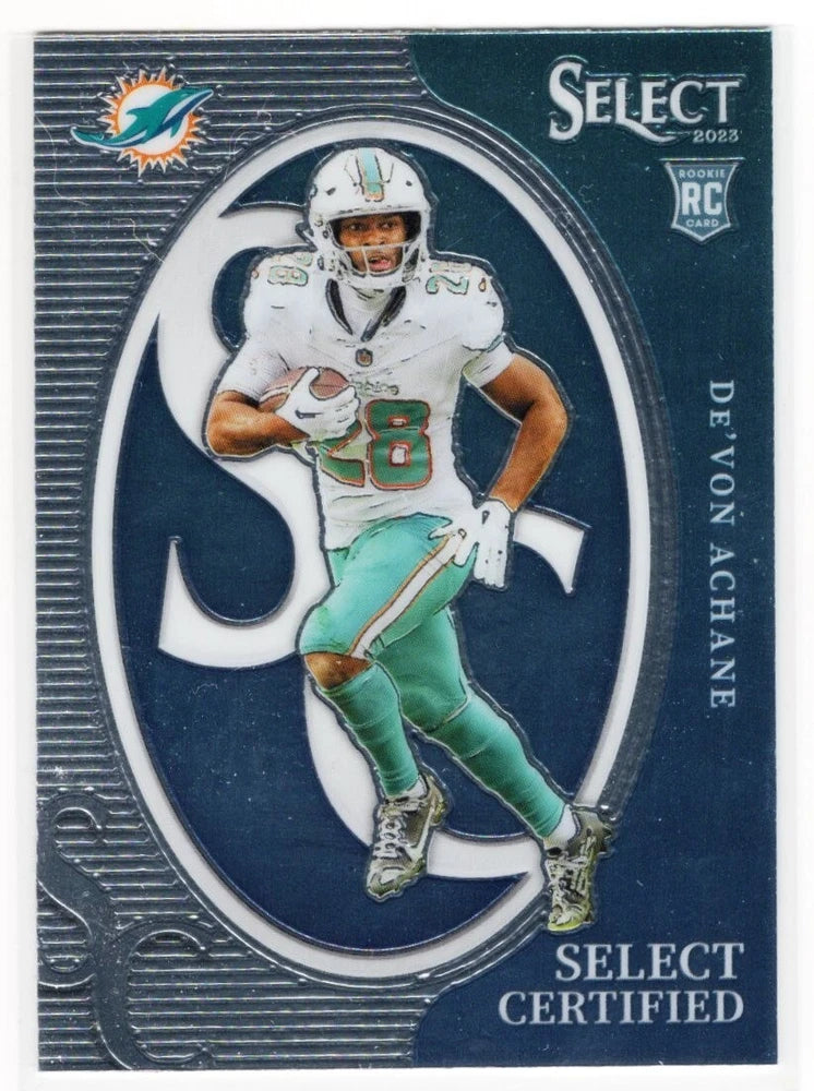 De'von Achane 2023 Select Certified #CRO-DAC Rookie Card (RC) Miami Dolphins NFL Converter