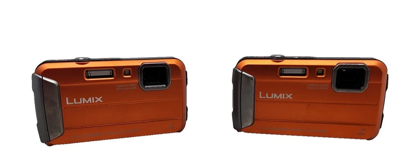 Lot of 2 Panasonic DMC-TS25 Waterproof Digital Orange Camera 16.1Mp