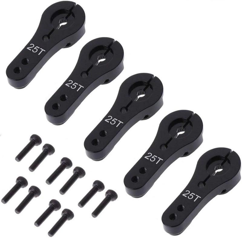 5 Pack  25T Aluminum Servo Horns M3 Threads Metal Steering Arm for RC Car Truck