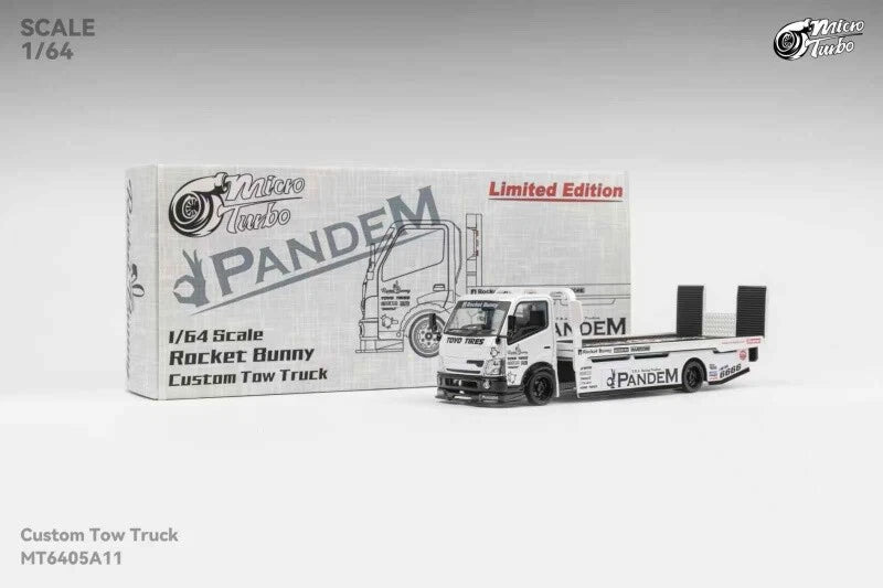 Micro Turbo 1:64 Rocket Bunny White Tow Truck Diecast Model Car
