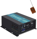 1000W Pure Sine Wave Inverter 12V To 120V Solar Power RV Off-Grid Remote Control
