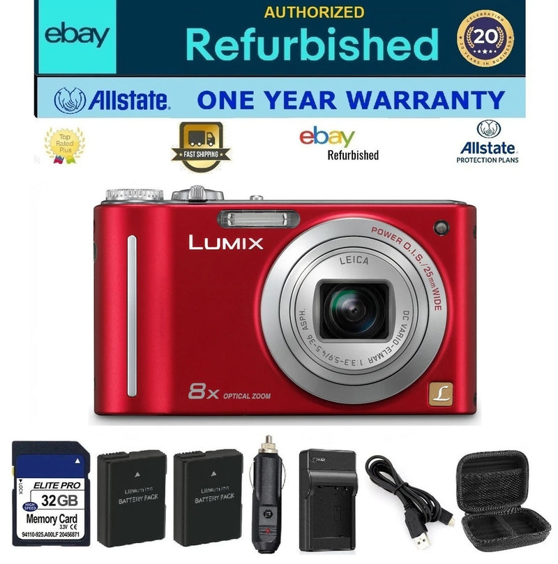 Panasonic Lumix DMC-ZS7 12.1MP Red Digital Camera Bundle ?eBay Refurbished VG