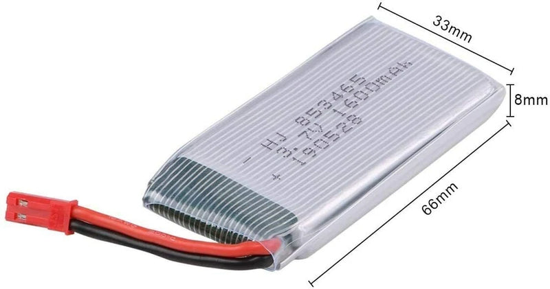 3.7V LiPo battery with JST-style connector and red/black leads