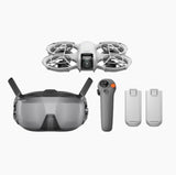 DJI Neo Motion Fly More combo drone kit with controller, goggles, and spare batteries