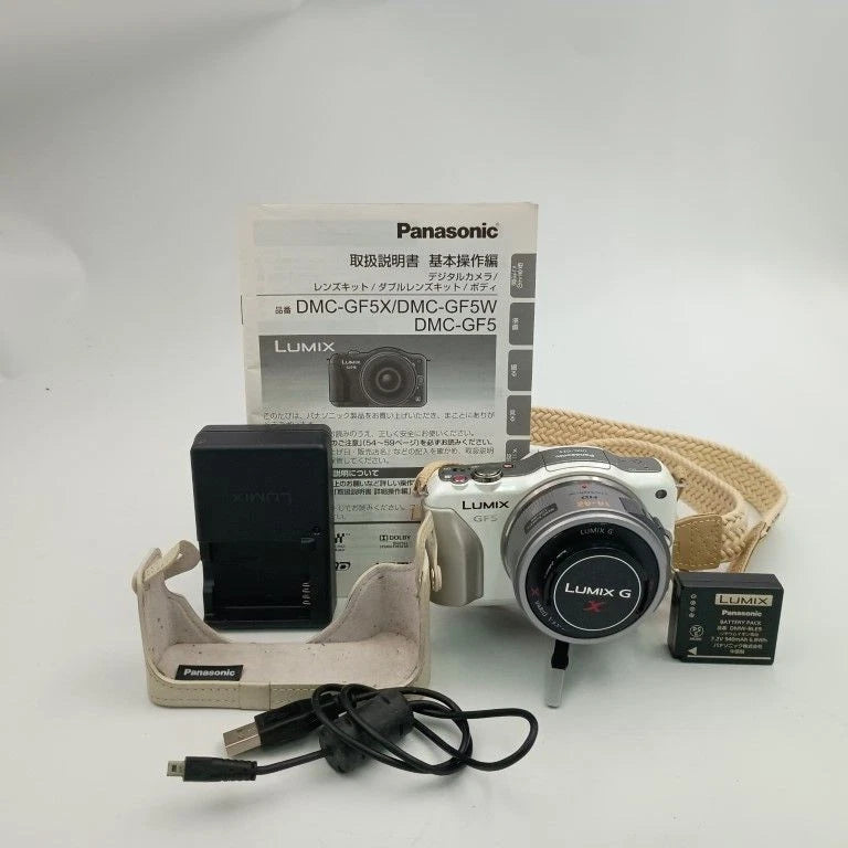 Panasonic LUMIX DMC-GF5 White Digital Camera Excellent Condition Accessories