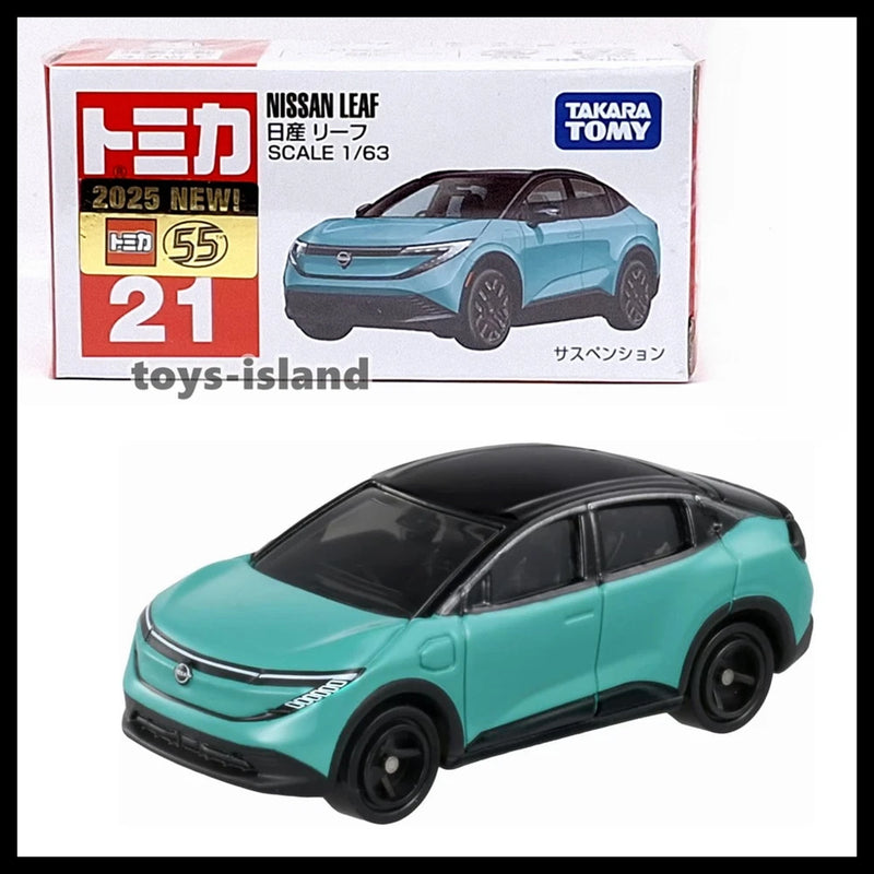 TOMICA 21 NISSAN LEAF 1/63 TOMY DIECAST CAR 2025 DEC NEW MODEL