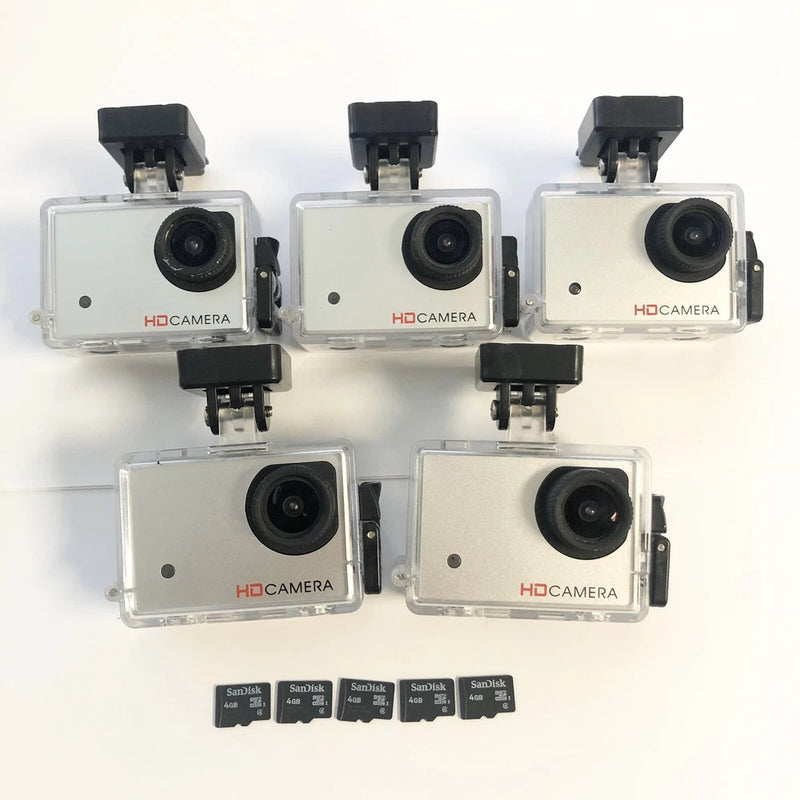 Set of 5 Swann universal drone cameras with mounts, HD lens housings