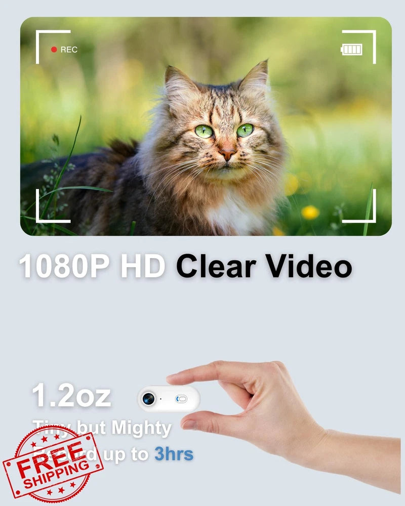 ZoomaraKam Dog Cat Camera Collar 1080P HD POV Cam M Size Action