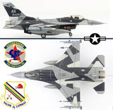F-16C Fighting Falcon scale model with gray camo, full cockpit, landing gear down