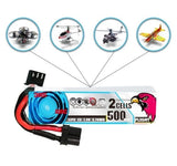 500mAh 100C 7.4V LiPo Battery XT30 for RC Tiny Whoop FPV Micro Mini Heli Drone
