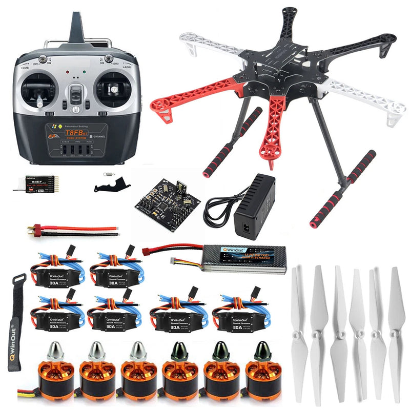 QWINOUT 30A ESC T8FB R8EF Receiver F550 6-axis 1000KV Frame Paddles Motor  Drone