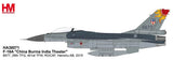 Gray 1/72 F-16A fighter model with ROCAF markings and colorful tail decals