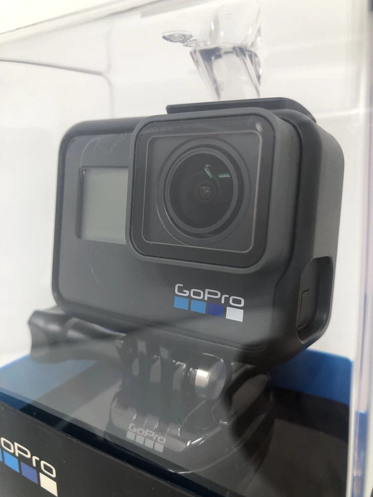 GoPro HERO6 Black waterproof action camera with large front lens and touch screen