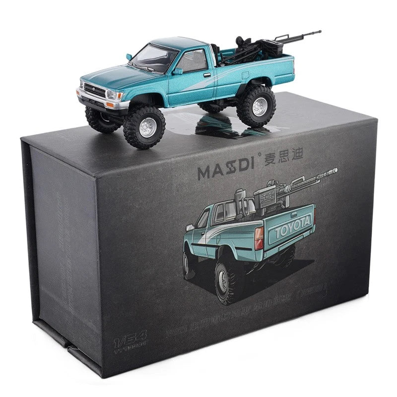 Masdi 1:64 Blue 1995 Hilux RN80  Pickup Truck Model Diecast Collect Car