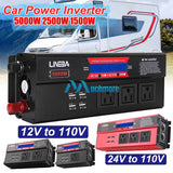 Car Power Inverter 5000 Watts DC 12V to AC 110V Sine Wave Solar Grid Converter