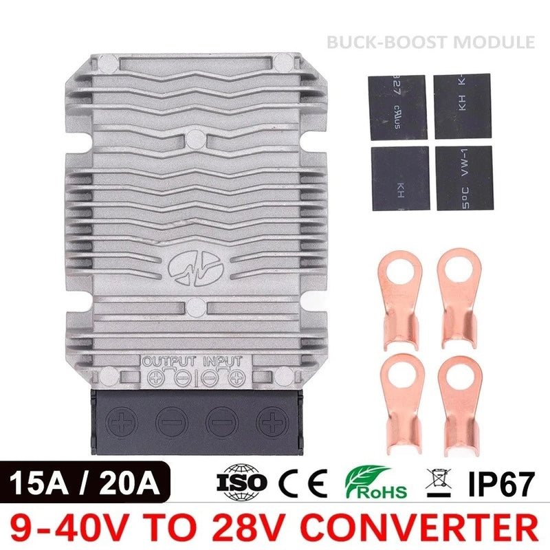 Boost Buck DC DC Converter 18-40V to 28V 15A 20A Step Up Down Power Supply Car