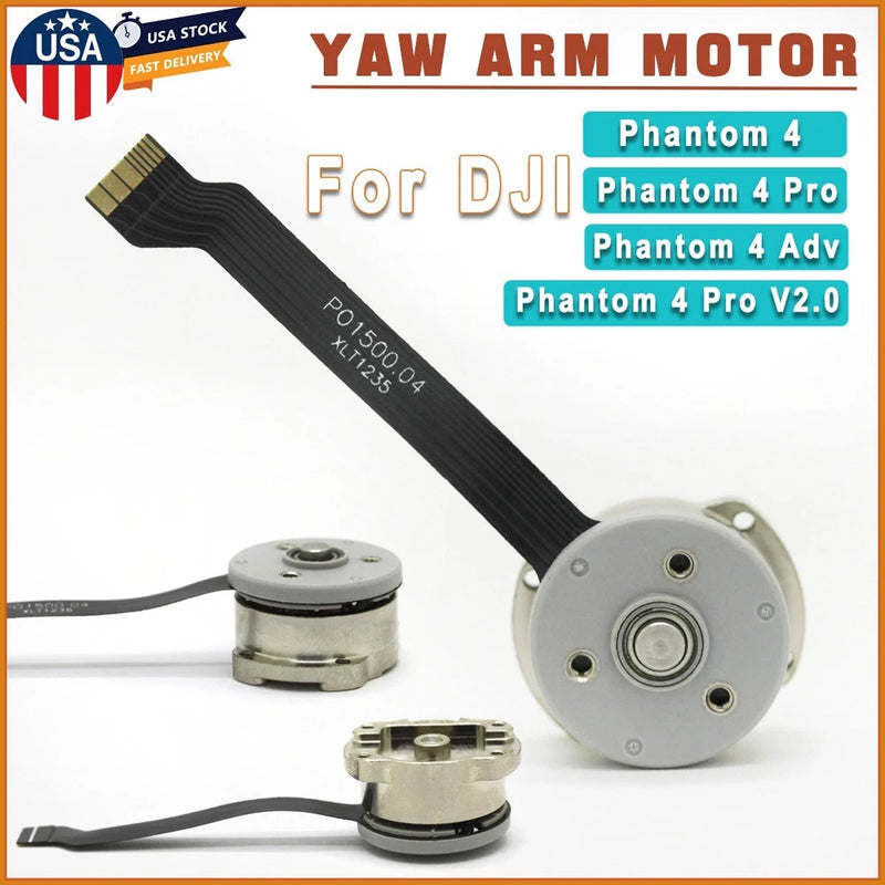 Gimbal yaw arm motor with circular housing and mounting hardware, for DJI Phantom 4