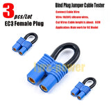 3-pack EC3 female bind plug jumper cables with loop connectors and silicone wires