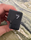 Black GoPro HERO7 action camera body with front buttons and "BLACK 7" marking