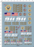 1/6 1/10 1/12 1/18 Scale 911 US Police Motor Motorcycle Model Decal 10*14  61670