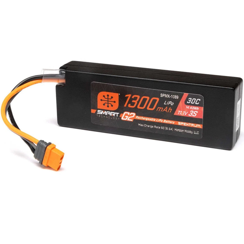 SPEKTRUM 11.1V 1300mAh 3S 30C Smart G2 LiPo Battery: IC2 # SPMX-1089 Battery